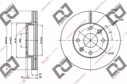 Тормозной диск DJ PARTS BD1252